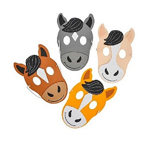 Novelty Treasures Horse Masks - 12 Pack FRIENDLY Halloween and Birthday Party Mask
