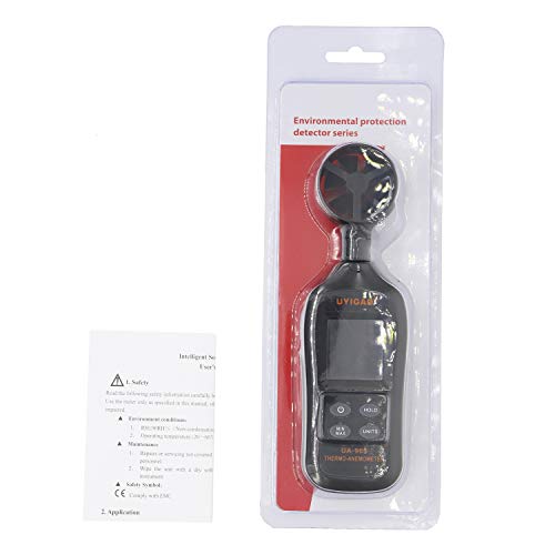 Handheld Digital Anemometer Wind Speed Meter for Measuring Wind Speed, Temperature with Back Light and Max/Min for Windsurfing Kite Flying Sailing Surfing Fishing