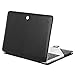 MOSISO Compatible with MacBook Air 15 inch M4 A3241 M3 A3114 M2 A2941 2025 2024 2023/ Pro 15 Case A1990 A1707 2019-2016, PU Leather Portfolio Protective Stand Cover Sleeve with Clear Strip, Black