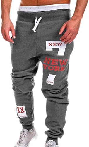 New York, DRACLE Sweatpants Casual Cotton Blend Elasticity Letter Print Trousers for Mens Running Excrise Jogging Winter 2017 (Dark Gray, M)