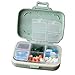 MOST ORIGINAL DESIGNM Small Cute Pill Case Traveling Vitamin Medications Organizer Removable Inner Divider Safe Plastic Material 6 Compartment Pill Box Green （Green）