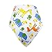 Leewin Baby Bandana Bibs 5-Pack Absorbent Cotton Cartoon Patterns with Adjustable Snap Closure for Boys & Girls Unisex Baby Shower Gifts
