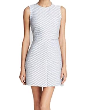 Theory Women's Dress Raneid R Heightened Tweed White Navy