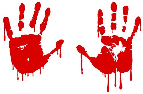 Slaf Ltd. (30x20 cm) Vinyl Wall Decal Red Bloody Hands Design/Blood Vampire Hand Art Decor Sticker/Funny Walking Dead Car Decals + Free Random Decal Gift!