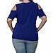 TOPUNDER 2018 Summer Women's Plus Size Top Keyhole Front Short Sleeve T Shirt Cold Shoulder Blouse
