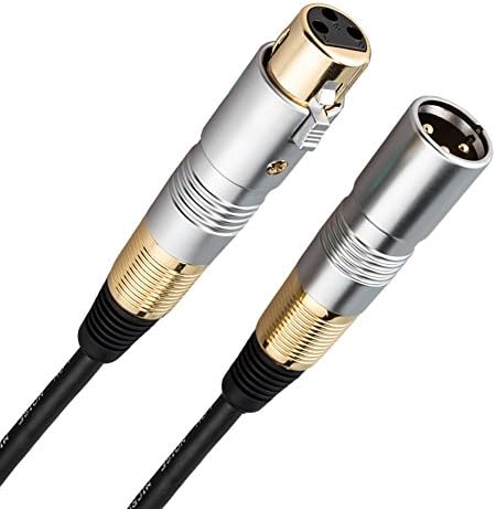 Microphone Cable, LineYDI High Grade 3 Pin XLR Gold Plated Male to Female Low Noise Microphone and Audio Cable (4.5 m/14.76 ft)