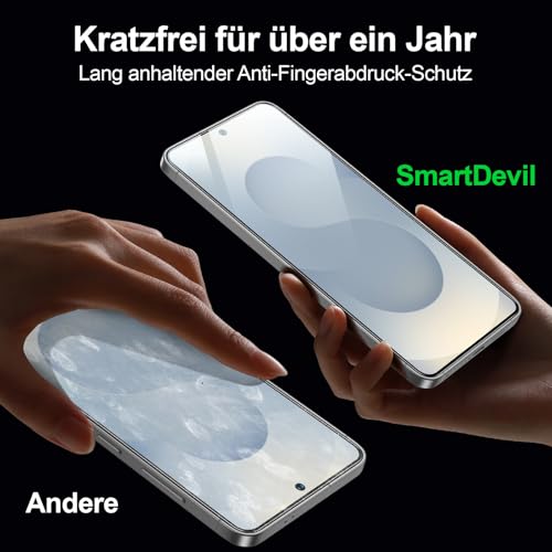 SMARTDEVIL 3 Pack Tempered Glass for Samsung Galaxy S25 / S24, HD Tempered Glass Screen Protector, 9H Hardness, Scratch-Resistant, Bubble-Free, Easy Installation, Case Friendly