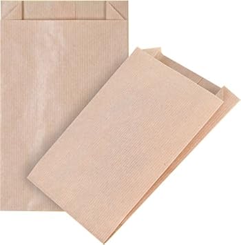 KGpack 50 Kraft Bolsas de Papel 10+(2x2)/16 cm 40gr.