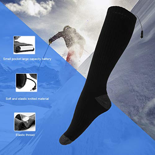 Verwarmde sokken, oplaadbare voetenwarmers, elektrisch verwarmde voetbedekking voor de winter, indoor, outdoor, sport… - Image 5