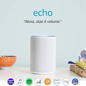 Amazon Echo (3ª generazione) – Altoparlante intelligente con Alexa – Tessuto grigio chiaro
