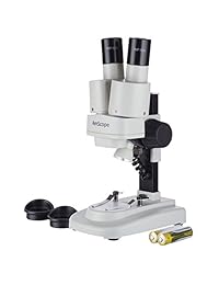 AMSCOPE KIDS SE100ZZ LED microscopio LED estéreo portátil, con aumentos de 20 y 50