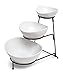 3 Tiered Chip and Dip Set with Metal Rack, Three Tier Dessert and Snack Server