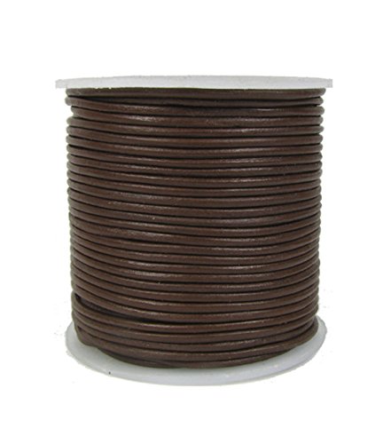 Round leather cord, 25 meter spool, 1.0 millimeter bay …