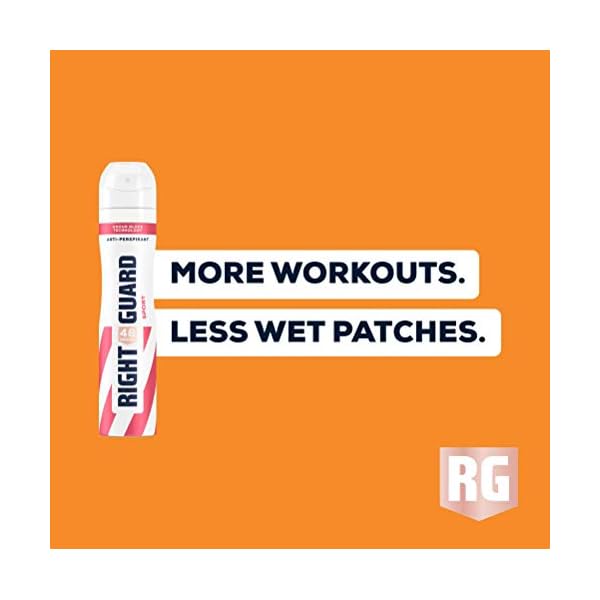 Right Guard Womens Deodorant, Total Defence 5, Sport 48H High-Performance Anti-Perspirant Spray, Multipack 6 x 250 ml