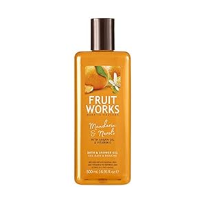 Fruit Works Mandarin & Neroli Cruelty Free & Vegan Bath & Shower Gel With Natural Extracts 1x 500ml