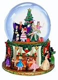 Party Scene Musical Snow Globe Plays The Nutcracker Suite March by Tchaikovsky