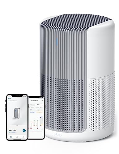 Dreo Air Purifiers for Bedroom, Smart WiFi Alexa/Google Control, Fits for Allergy, Pets, 3-in-1 Filter, Removes Up to 99.97% of Particles Dust Smoke Pollen, 20dB Low Noise, PM2.5 Sensor 6 Modes