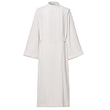 BLESSUME Priest Clergy Alb Pleats Front Wrap Alb