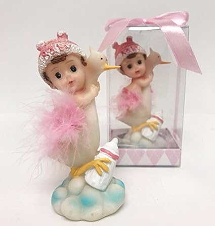 Amazon Com Baby Shower Girl With Stork Favor Cake Topper