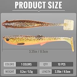 TRUSCEND Hand Made Soft Fishing Lures 10PCS, Paddle