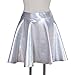 Shiny Metallic Holographic Hologram Skirt Silver Pleated Short Dress 2NE1 DARA,Silver,Free Size