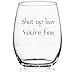 Wedding Wine Gift - Funny Stemless wine glass (15 oz) - Great for Bachelorette Parties - Unique Wine Glasses - Restaurant Quality for Red or White Wine - A fun Gift for Any Wine Lover