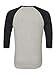 Alternative Men's Raglan 3/4 Sleeve Henley Shirt, Oatmeal/Black, Large