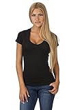 Hollywood Star Fashion Women's Deep V-Neck Short-Sleeve Shirt Plus Size