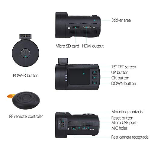 Blueskysea Mini 0906 PRO Dual Lens 1080P Dash Cam Front and Rear Dash Camera WiFi GPS Car Camera Recorder Sony IMX327 Loop Recording Night Vision