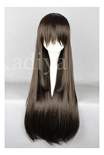Kadiya Women Girl Fashion Long Straight Dark Brown Cosplay Wigs - Image 2