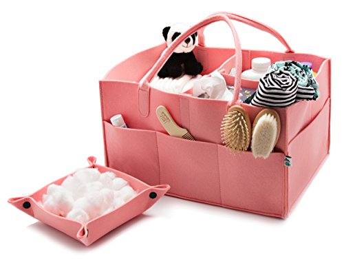 Little Tinkers World Baby Diaper Caddy & Extra Large Organizer for Diapers, Wipes & Nursery Storage Bin – Pink - Thumbnail 3