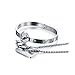 MANDI HOME New Silver Stainless Steel Bracelet Love Heart Lock Bangle Key Pendants Necklace