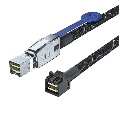 10Gtek® External Mini SAS SFF-8644 to Internal Mini SAS SFF-8643 Cable, 0.5-Meter(1.65-ft)