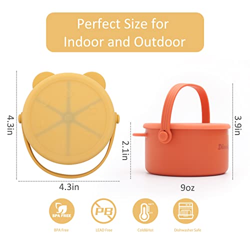 Dilovely Silicone Snack Cups for Toddlers, Baby Snack Containers, Kid