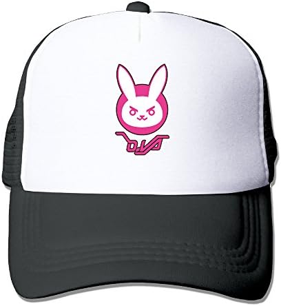 Overwatch D.VA Logo Snapback Trucker Mesh Men Women One Size Fits Most Hats Caps Black