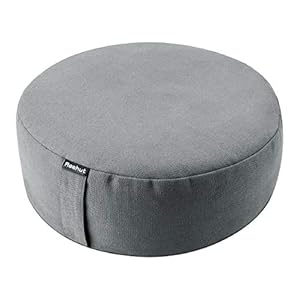 REEHUT Zafu Yoga Meditation Pillow Cushion Filled with Buckwheat – Removable washable cover Round Organic Cotton Bolster