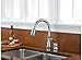 Delta Leland Chrome Bar Sink Faucet with Pull Down Sprayer, Modern Single Hole Prep Sink Faucet, Single Handle, Chrome 9978-DST