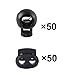 Spring Cord Lock, Drawstring Toggle Stoppers, Fastener Slider, Single and Double Hole, Black, 100 Counts by CSPRING