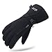 MCTi Waterproof Mens Ski Gloves Winter Warm 3M Thinsulate Snowboard Snowmobile Cold Weather Gloves Black X-Large