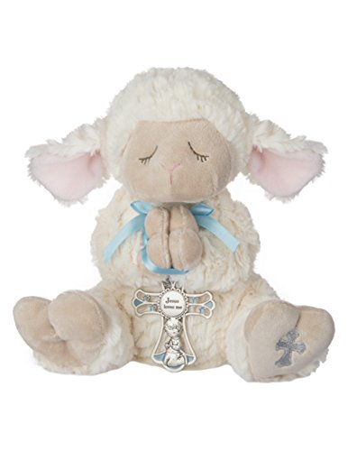 Ganz Serenity Lamb With Crib Cross Christening or Baptism Gift (Blue (Boy))