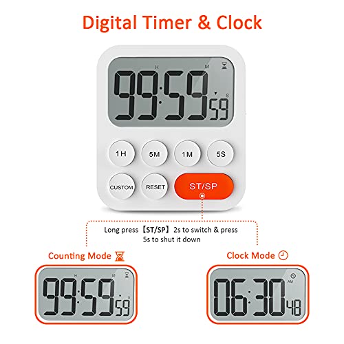 LIORQUE Kitchen Timer Digital Cooking Timer, Count Up