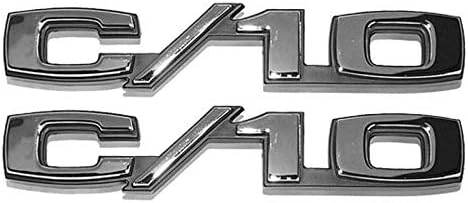 67-72 Chevy/GMC C10 Truck LH & RH C/10 Fender Emblems Pair w/Fasteners 69