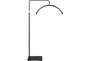 ebrlaxin Half Moon Light - 22 inch LED Lash Lamp for Eyelash Extensions for Tattoo Artists, Nail Tech, Esthetician - Cool, Warm Lamp with Adjustable Brightness & Height (Black)