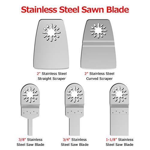HOTBEST 100Pcs Oscillating Accessory Kit Mixed Multitool Metal Wood Oscillating Saw Blades for Sanding Grinding Cutting - Thumbnail 7