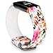 allbingo Cute Bands Compatible with Fitbit Charge 3 & Charge 3 SE, Women Men Floral Replacement Strap Accessories Wristband Small Large for Fitbit Charge 3