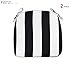 FBTS Prime Outdoor Seat Cushions Set of 2 Patio Chair Cushions with Ties 16x17 Inch Black Stripe U-Shape Chair Pads for Outdoor Patio Furniture Garden Home Office