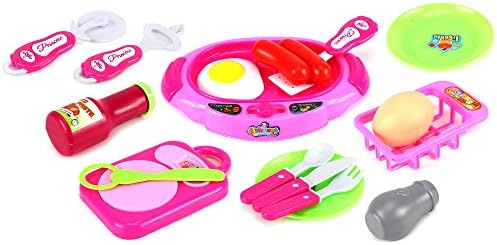 Princess MD Kitchen Cookware Pretend Play Toy Kitchen Play Set w/ Toy Stove, Accessories, Utensils