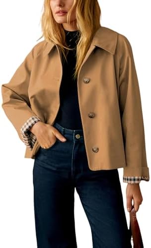 Amazon.com: CHARTOU Women's Short Trench Coats Fall Notch Collar