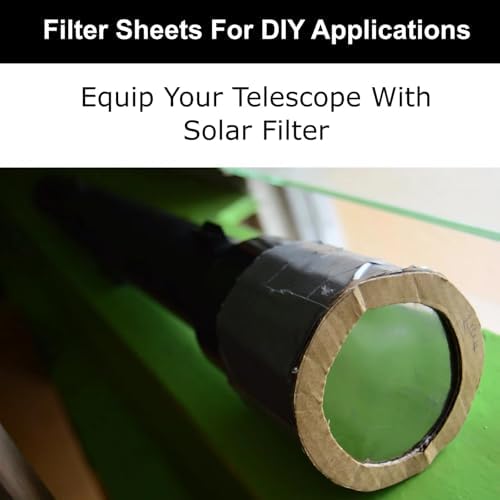 Filtro Solare per Telescopio, Binocolo e Fotocamera | Pellicola Solare DIY da Ritagliare per Eclissi e Foto del Sole | OD 5.6 | Testato ISO 12312-2 | 150 x 150 mm