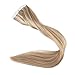 Full Shine Tape in Human Hair Extensions Color 10/613 Blonde with Brown Hair 18 Inch Real Hair Extensions Tape in 20 Pieces for Wedding 50grams Seamless Skin Weft Natural Hair Extensions Tape Ins